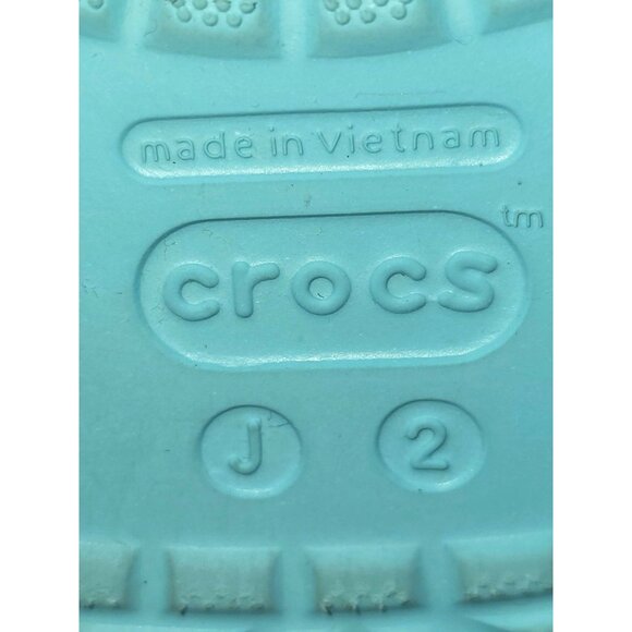 Crocs Junior Ice Blue/Pink Rubber Jibbitz Crocband Clog Size 2 1993 - Picture 14 of 16